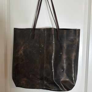 Linde Gallery St Barth Tote Colorblock two tone leather bag